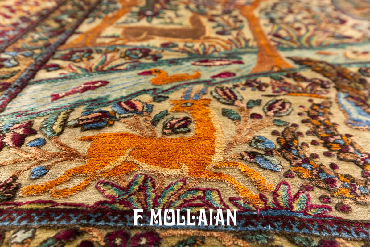 Kashan Mohtasham Pictorial Souf Silk Rug n°:549447